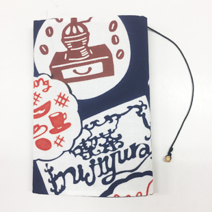 ブックカバー(文庫) 喫茶にじゆら 紺マルチ