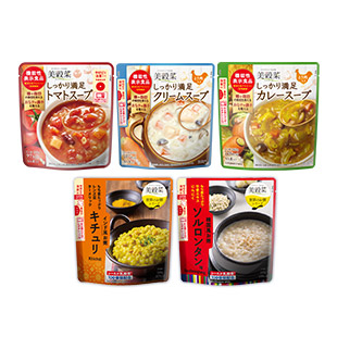 美穀菜スープ3種+美穀菜お粥2種セット
