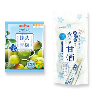 かんたフェ 抹茶&青梅プラス塩+食べる甘酒セット